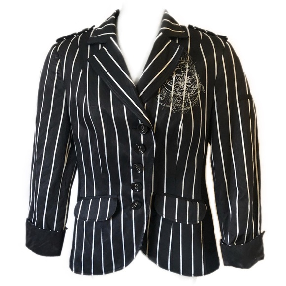 TAIFUN Striped Embroidered Blazer | Medium - Picture 5 of 8